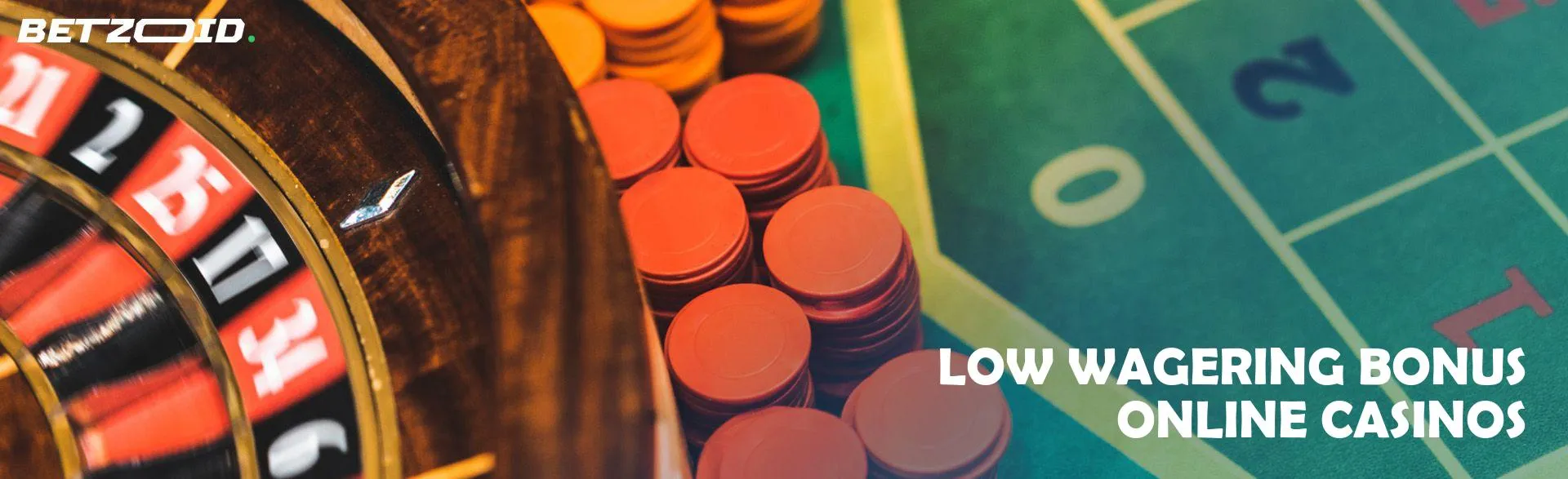 Roulette wheel next to casino chips.