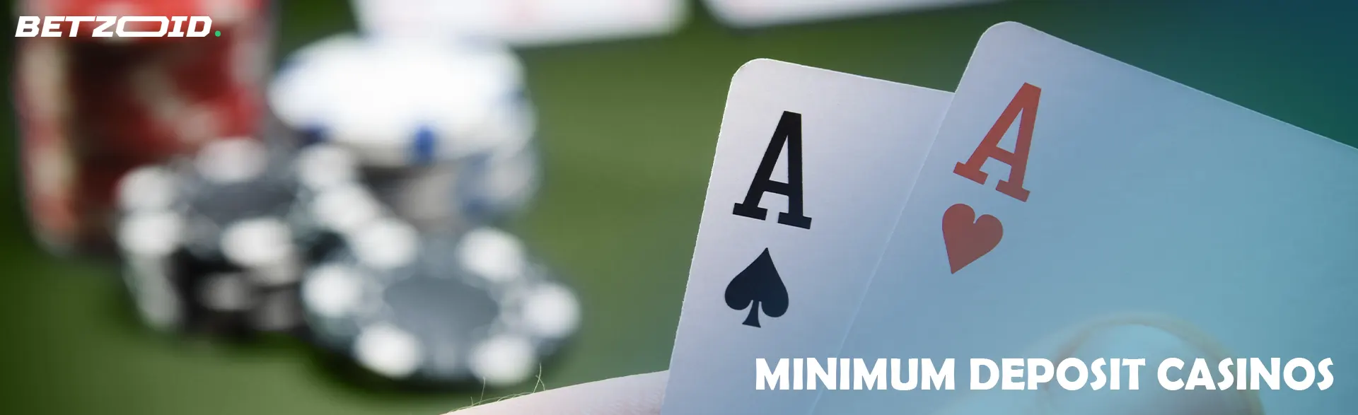 Two cards on the background of casino chips.