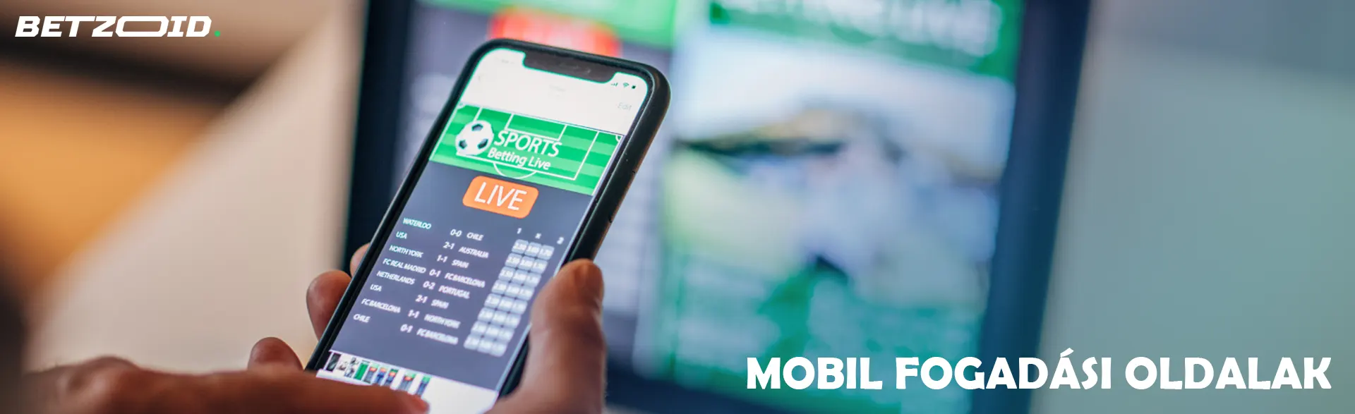 Okostelefon fogadásokkal egy személy kezében.