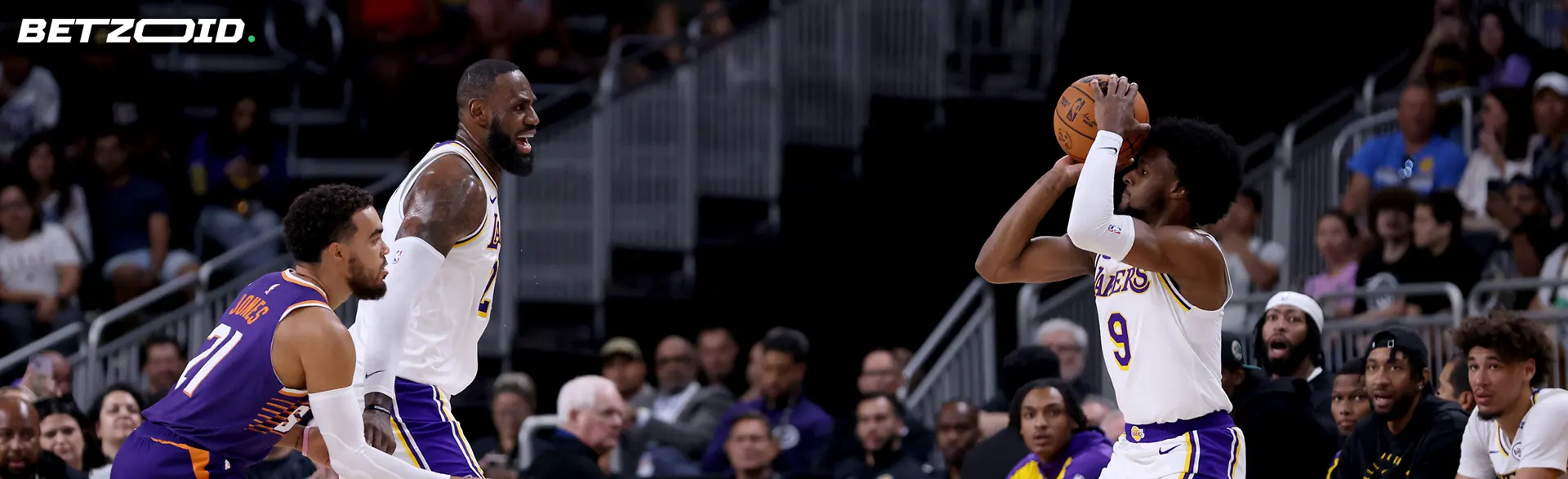Basketball players in action during a match.