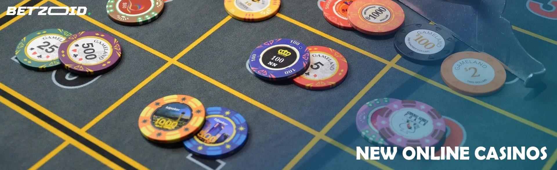 Chips on the casino table.