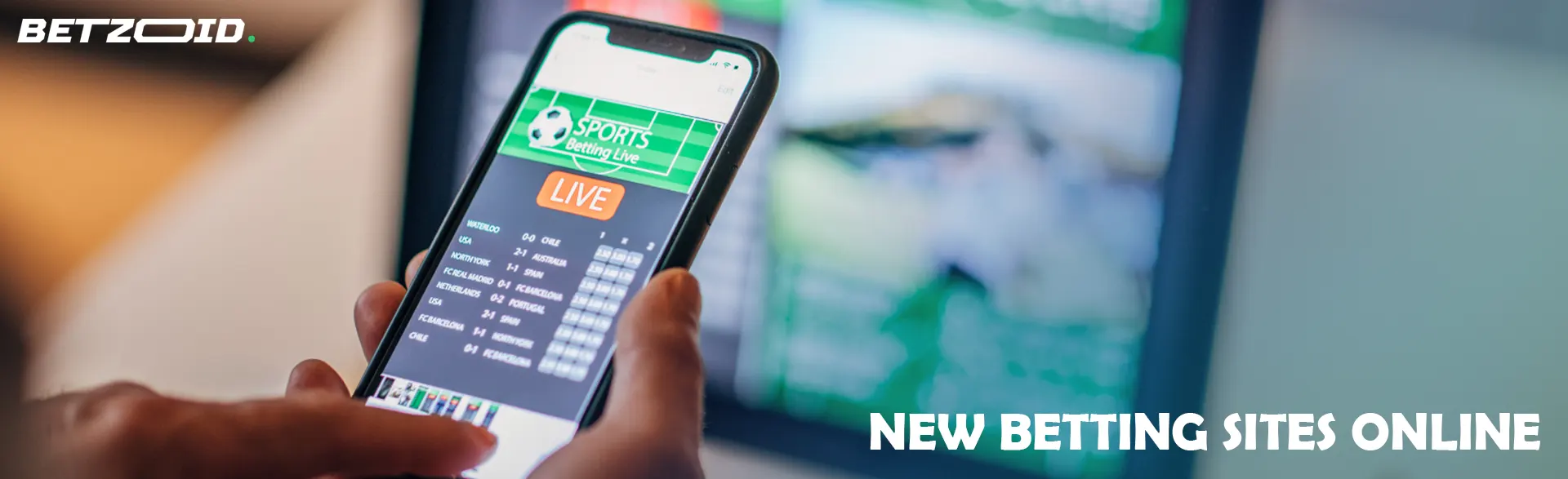 A man makes bets on a smartphone.