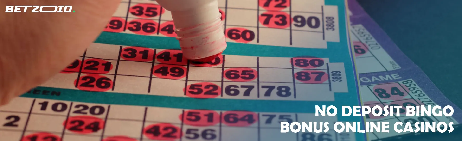 The player marks the winning numbers on the bingo sheet.
