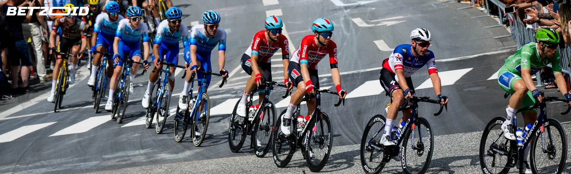 Cyclists on the track during the race.