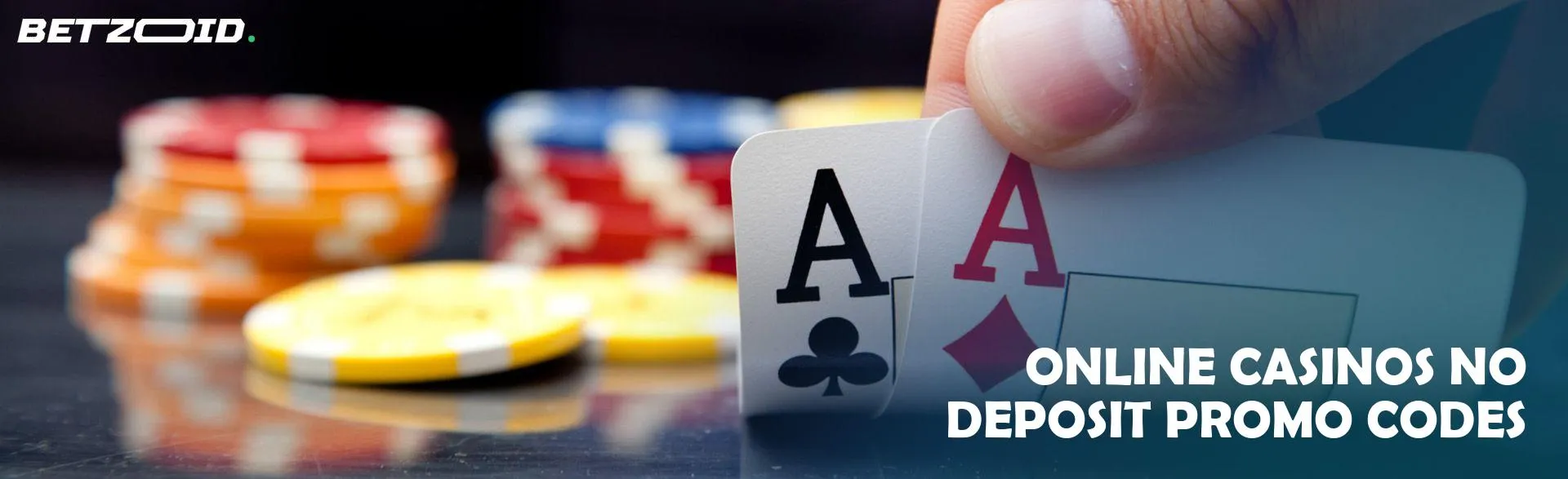 Two cards on the background of casino chips.