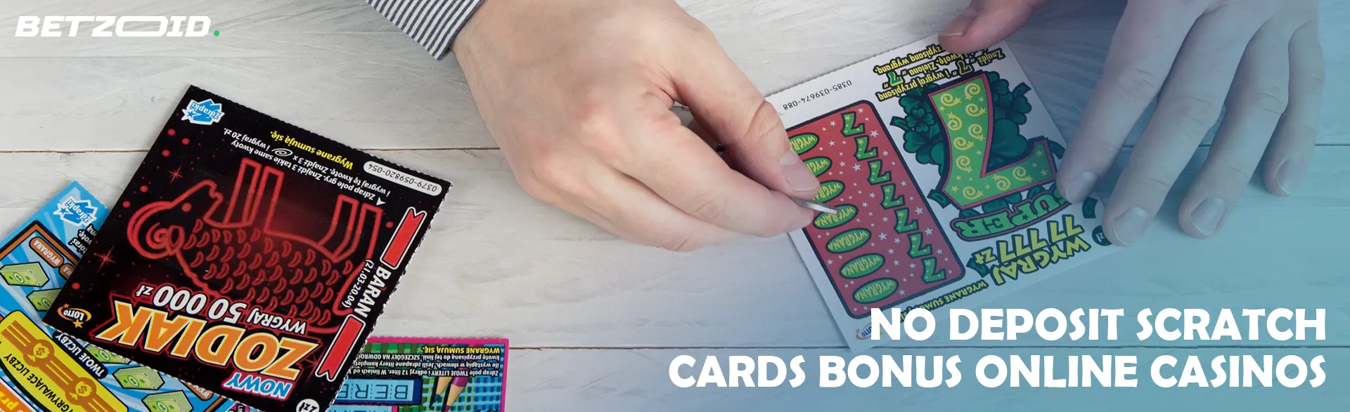 A person erases a scratch card.