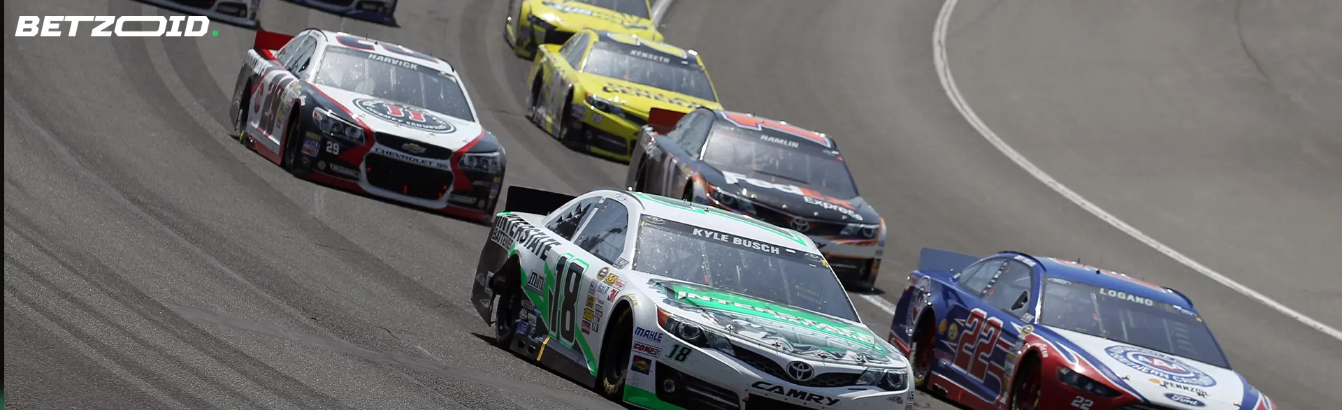 Racing cars on the track during the races.