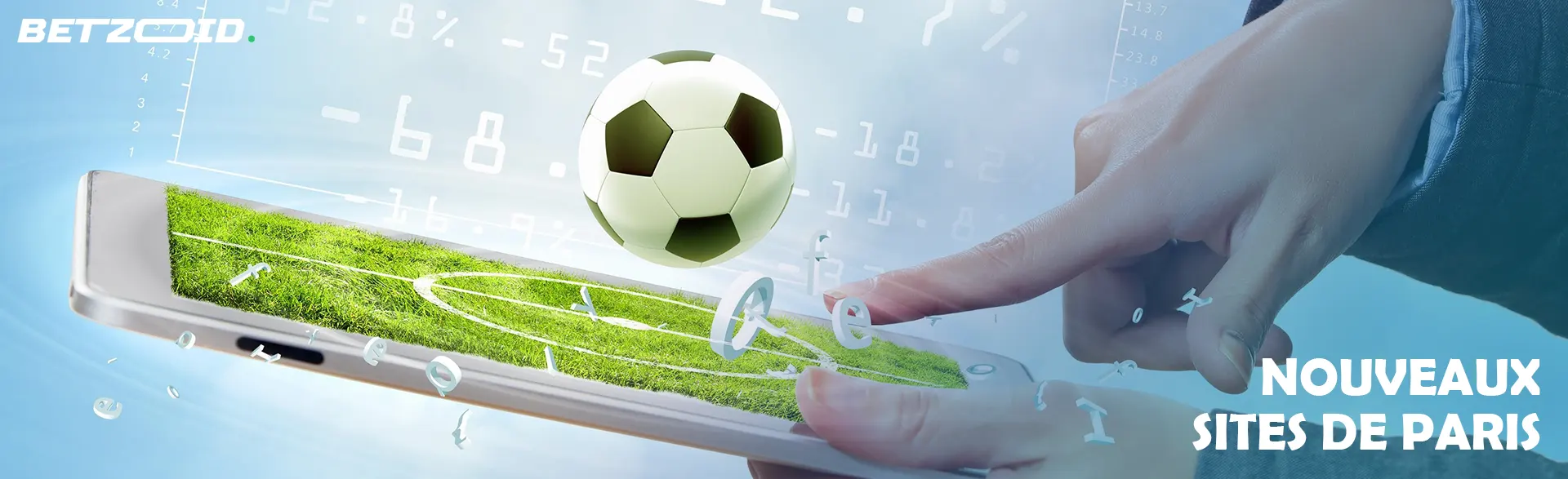 Un terrain de football et un ballon sur un smartphon