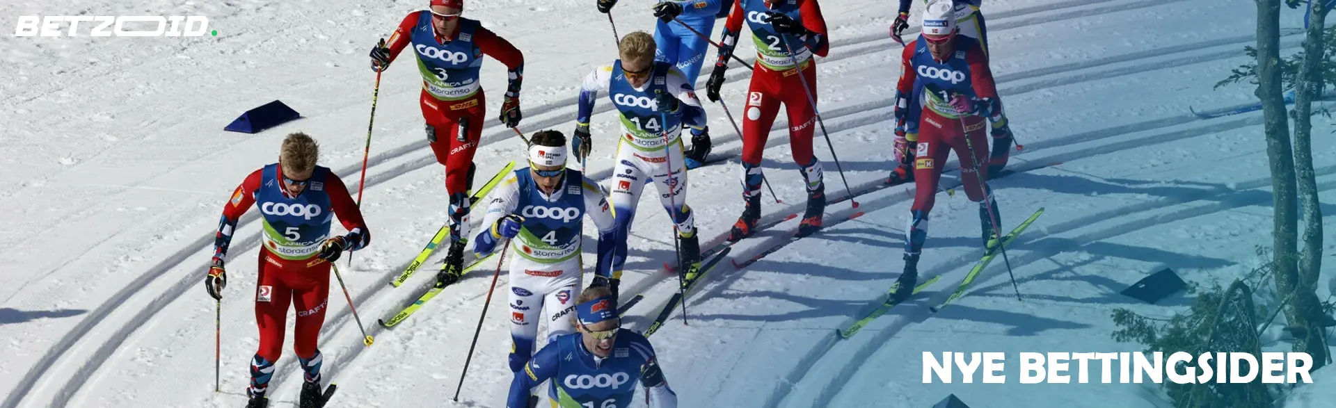 Skiløpere konkurrerer på en snøløype.