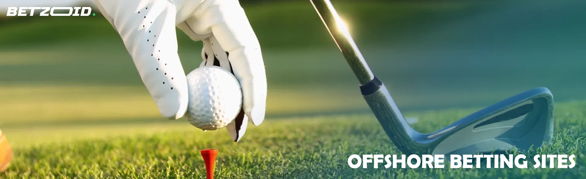 A golfer places the ball before the shot.