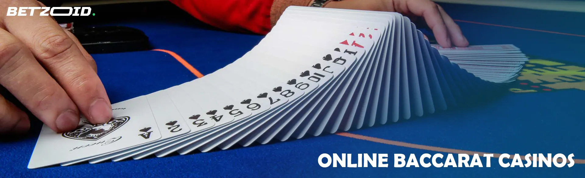 The player laid out a deck of cards on the casino table.