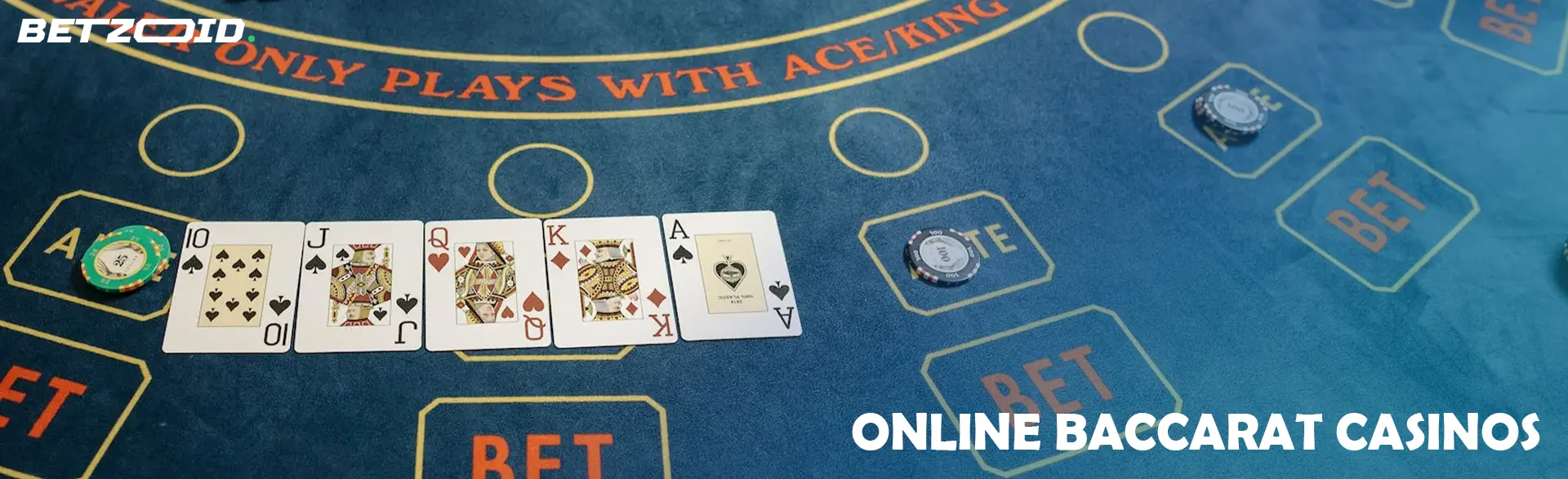 Cards on the table for playing baccarat.