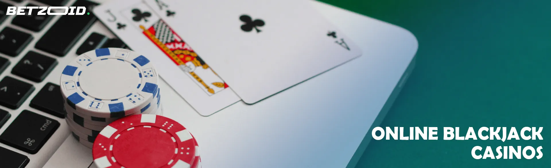 Cards and chips on the laptop keyboard.