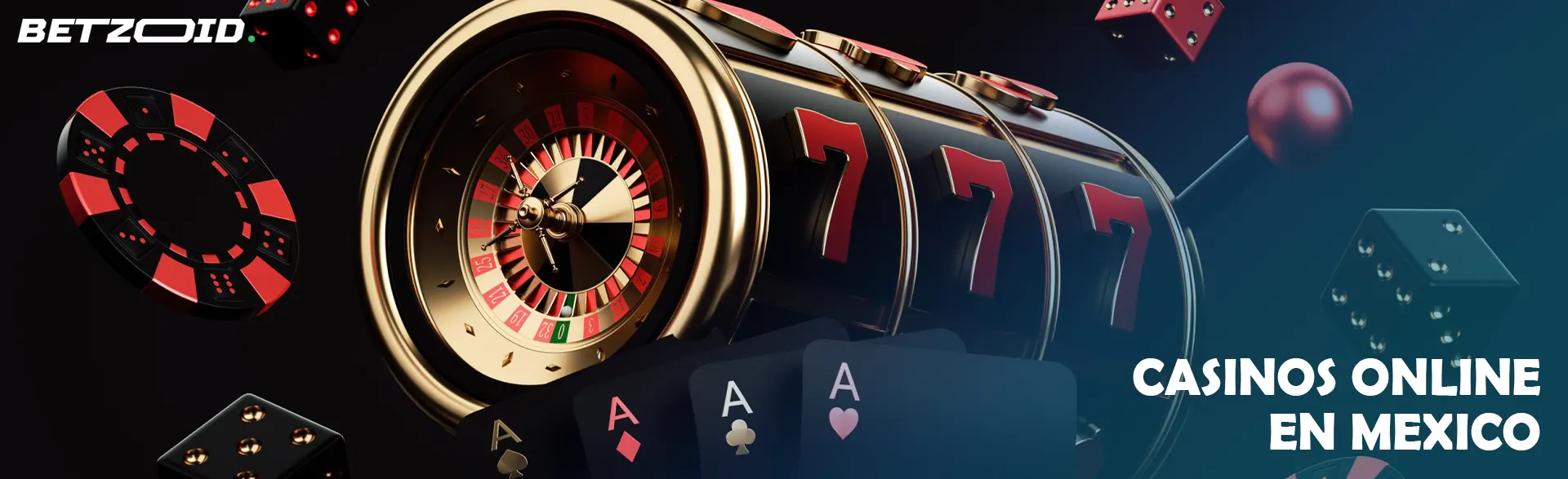 Ruleta, fichas, naipes y máquinas tragamonedas.