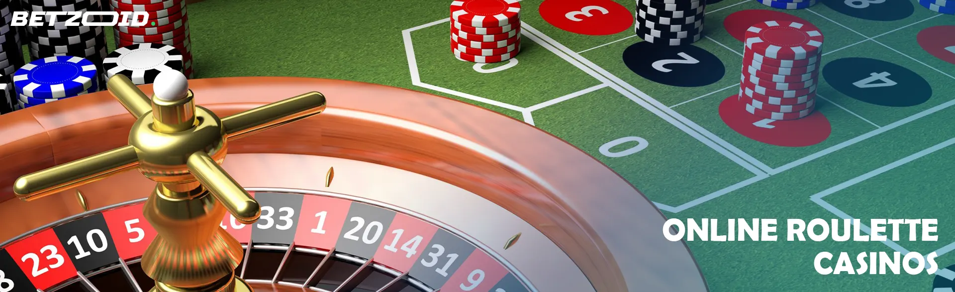 Virtual roulette next to the chips on the table.