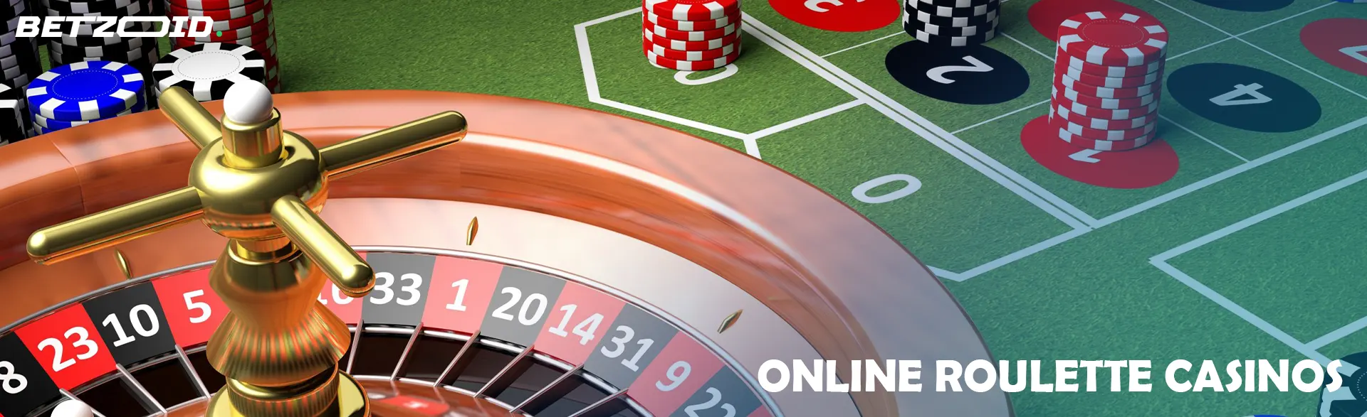 Virtual roulette and chips on the casino table.