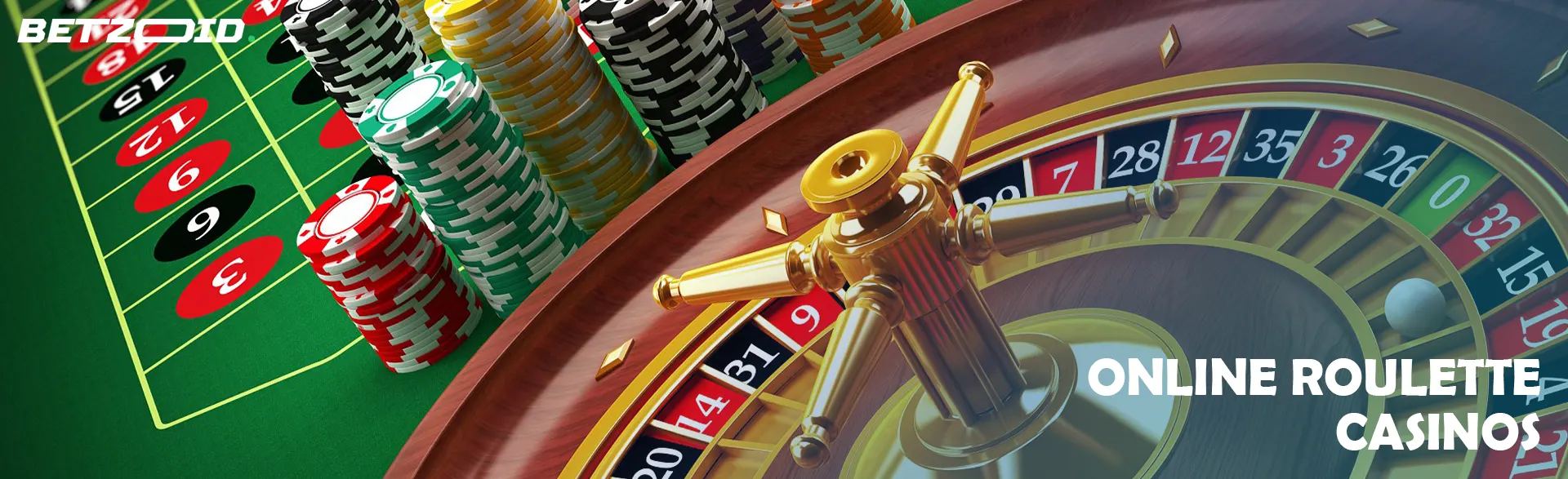 Virtual roulette with chips and a gaming table.