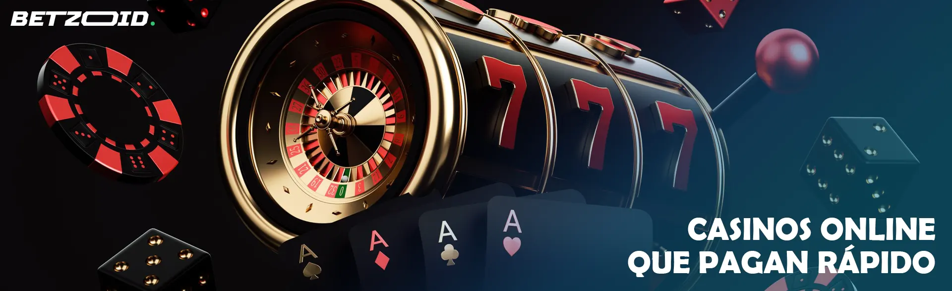 Máquina tragamonedas, cartas, fichas y dados.