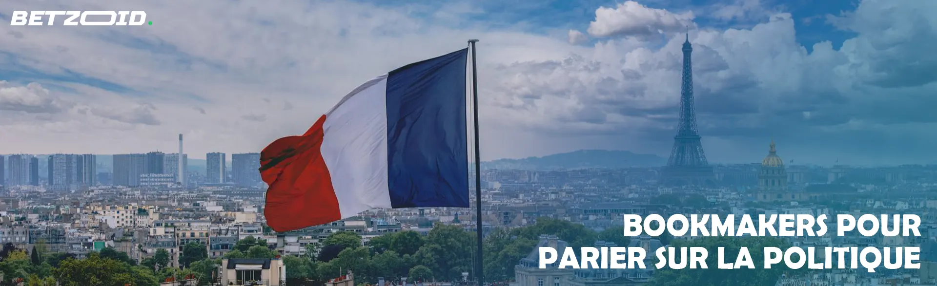 Le drapeau de la France sur le fond de la Tour Eiffel.