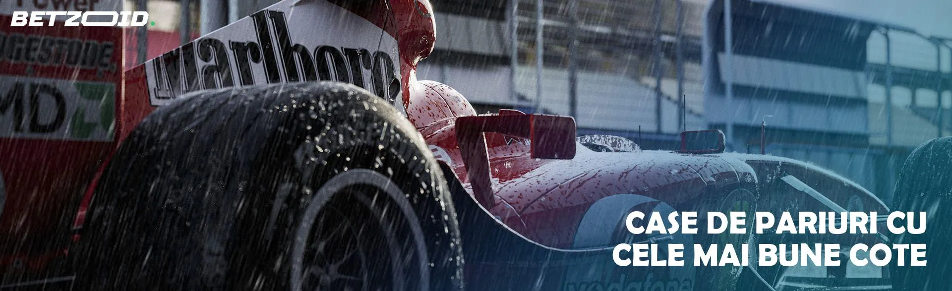 Prim-plan cu mașina de Formula 1.