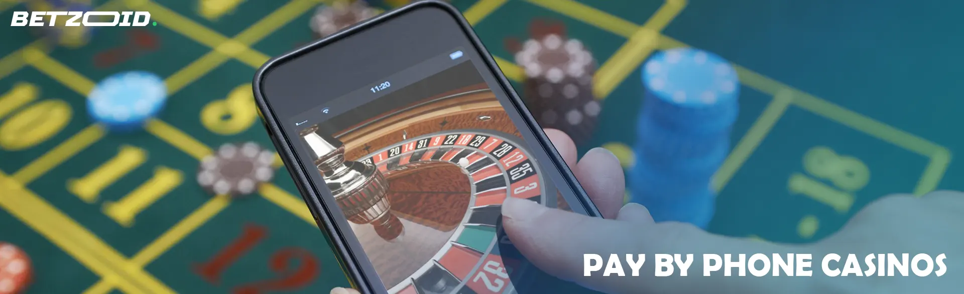 Virtual roulette on the smartphone screen.