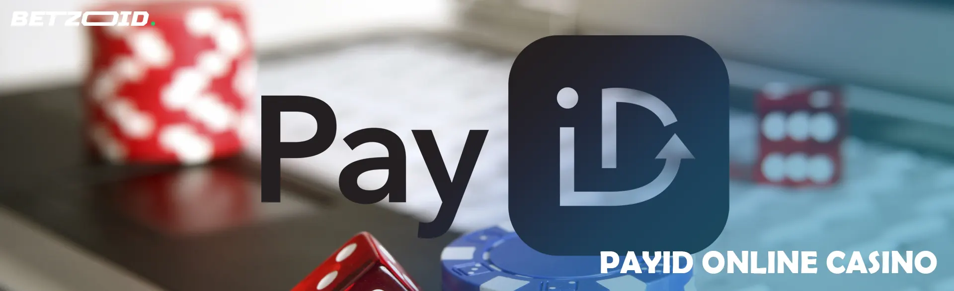 Logo PayID on the background of cards and chips on the keyboard.