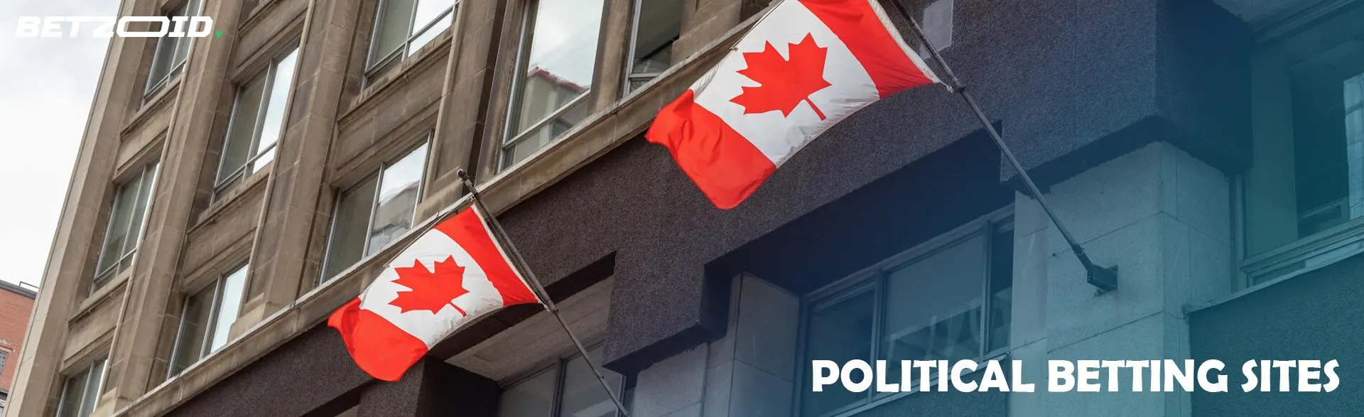 Canadian flags on government buildings.