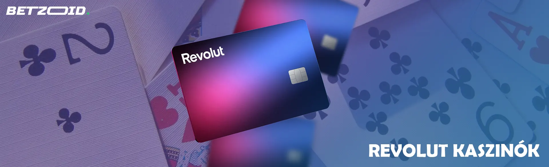 Revolut kártyák játékkártyák hátterében.