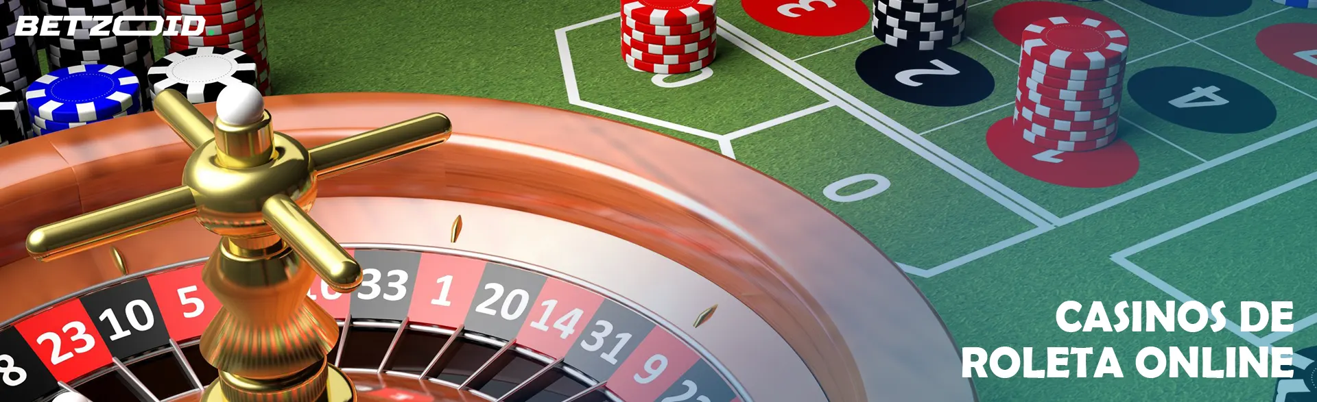 Roleta virtual ao lado de fichas de casino.