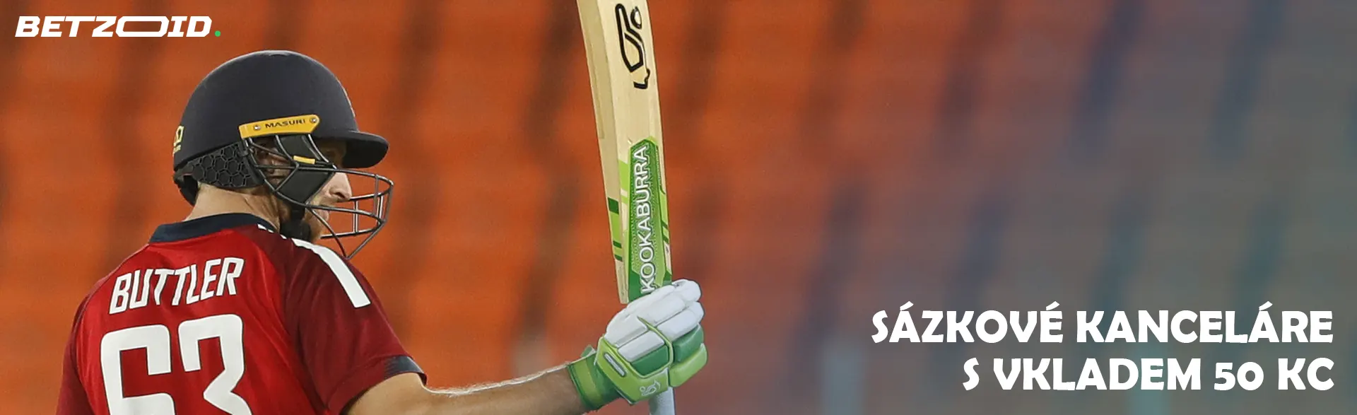 Hráč kriketu s pálkou se připravuje ke hře.