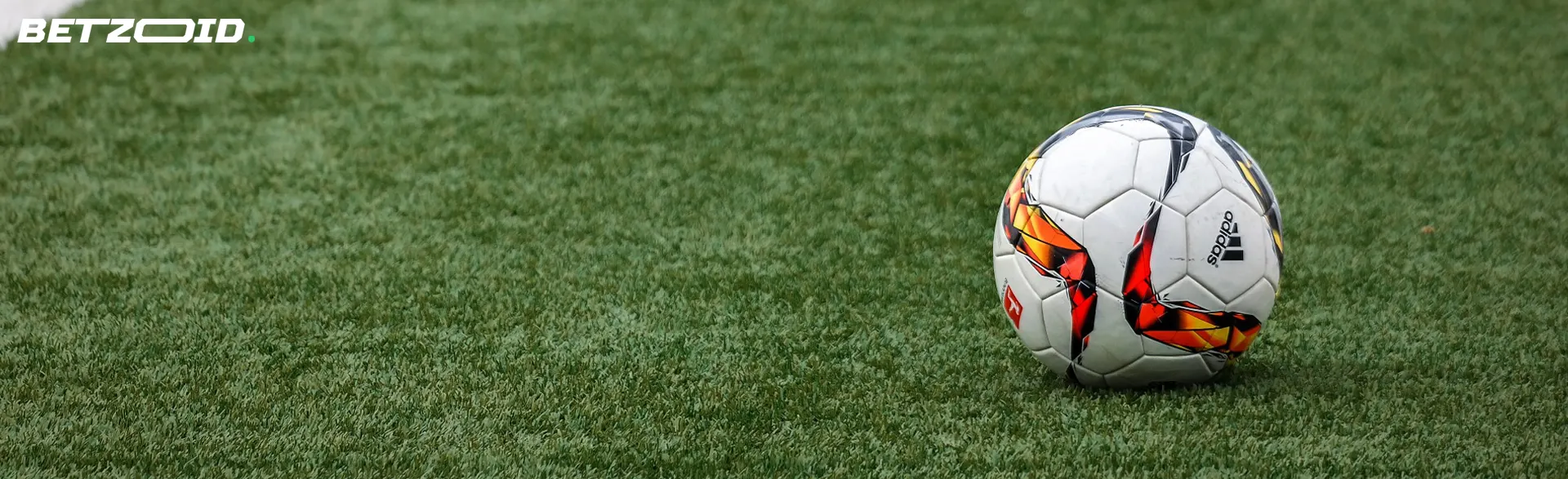 En fotboll ligger på gräset.