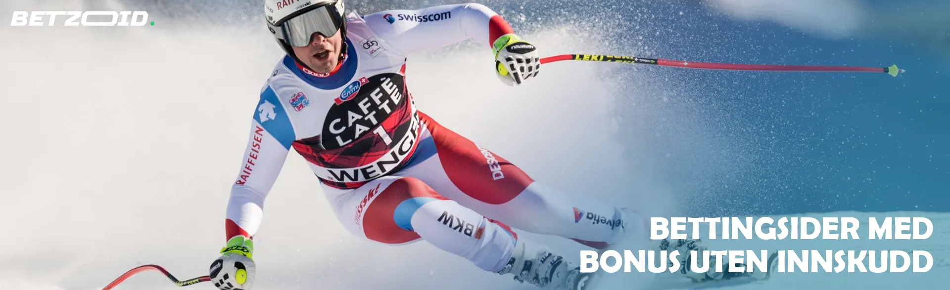 En skiløper går ned en bakke.