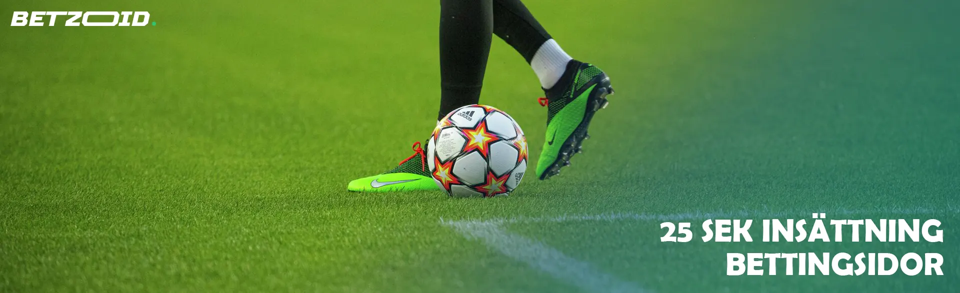 Fotbollsspelare med en boll på gräset.