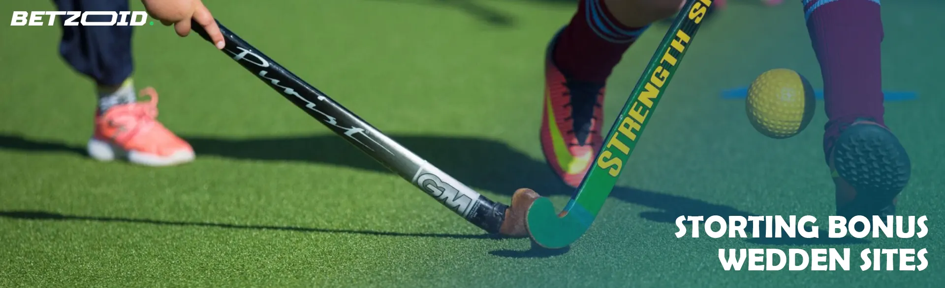 Hockeyers vechten om de bal.