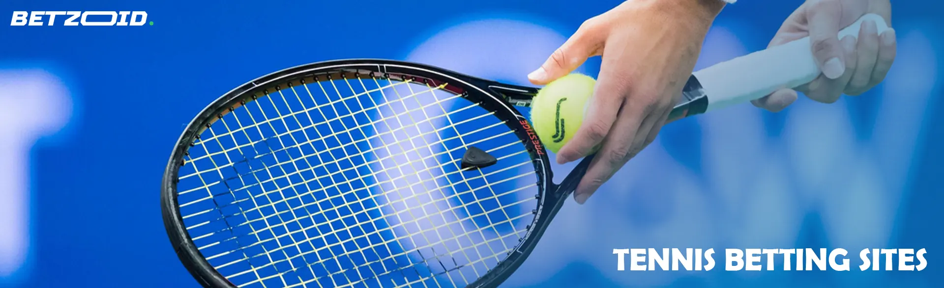 A tennis player applies the ball to the racket before hitting.