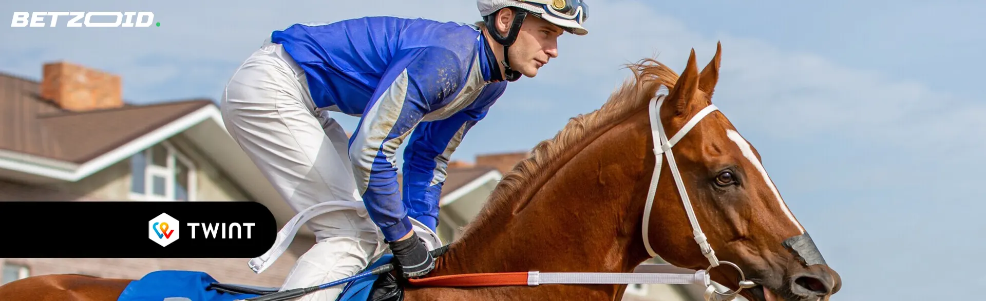 Jockey auf einem Pferd während eines Rennens.