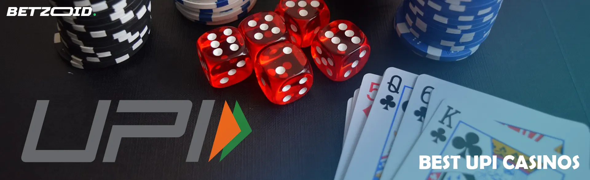 UPI logo next to dice and casino chips.