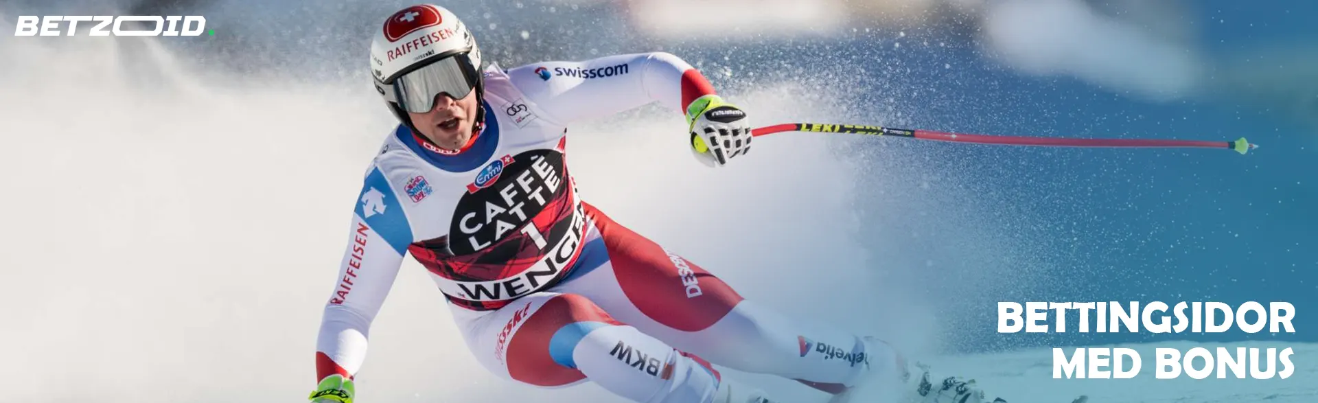 En skidåkare åker nerför en backe.