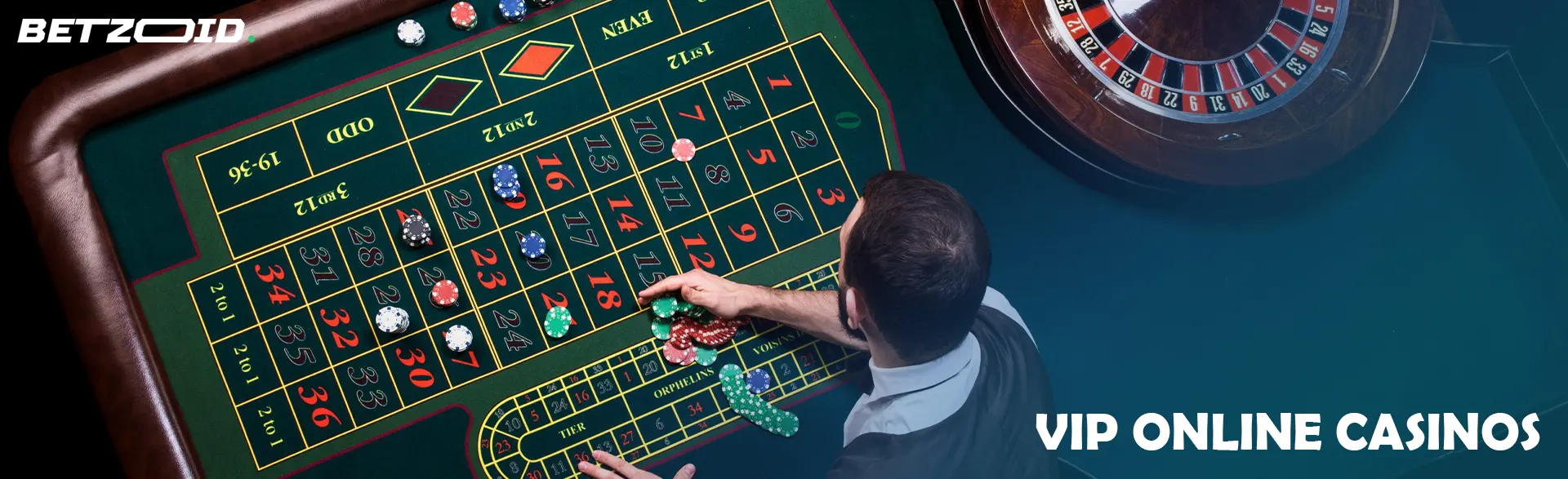 The croupier spreads the chips on the casino table.