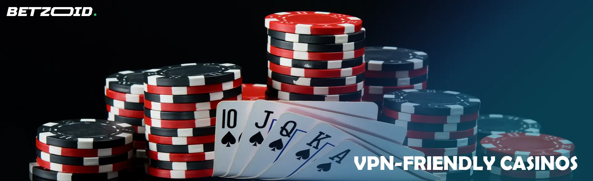 Cards and chips on a dark background.