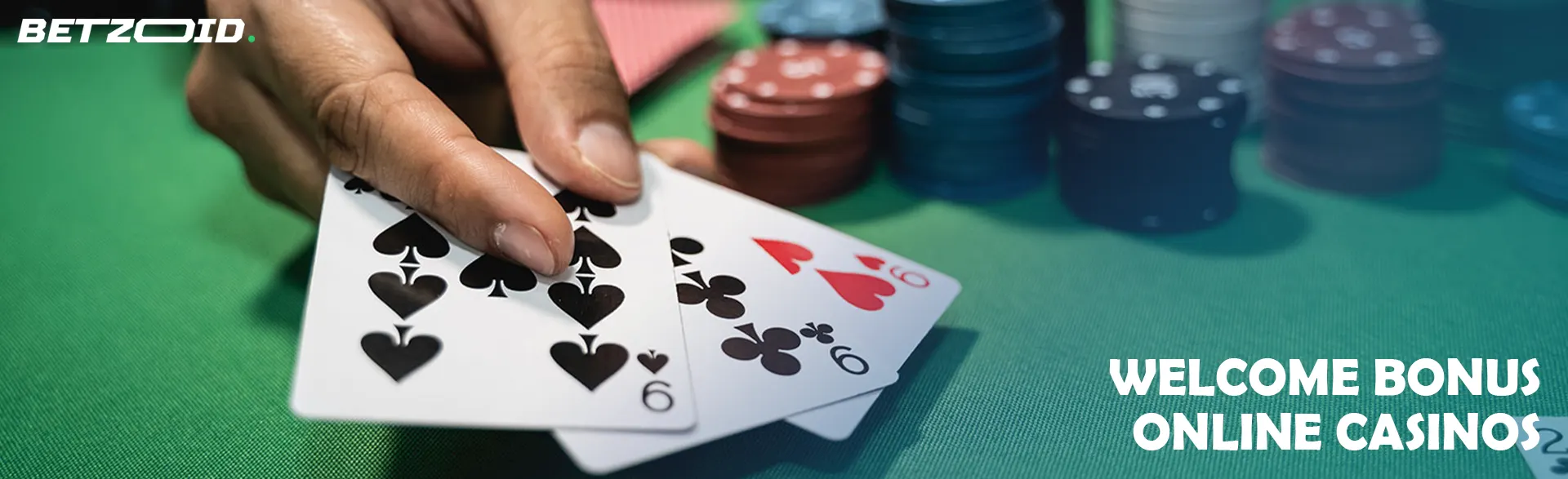 The player holds a card with casino chips.